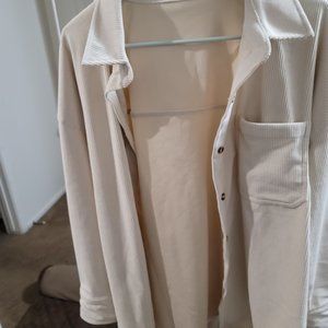 Womens Corduroy Button Down Shirts Boyfriend Long Sleeve Oversized Blouses Tops